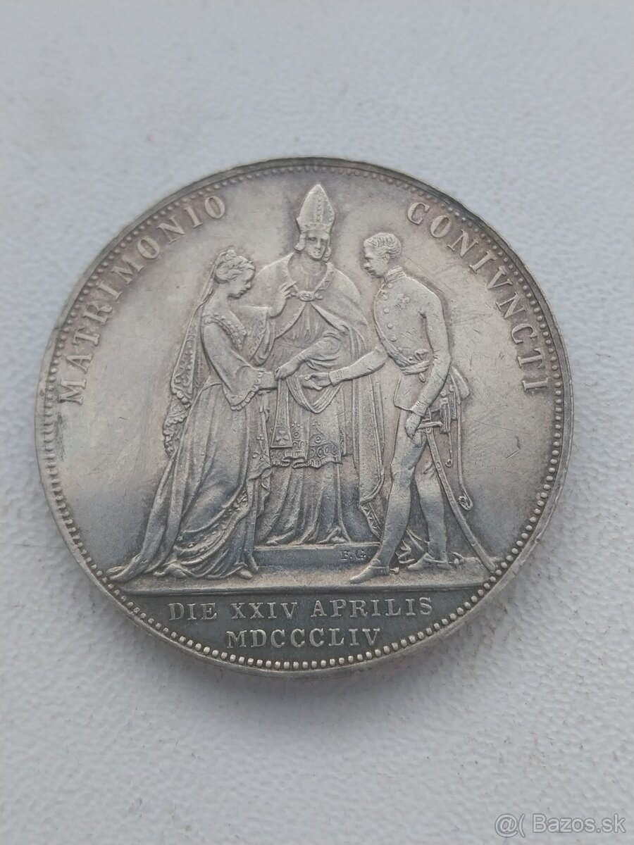 Mince 2 zlatnik 1854 A ,svadba F.J. - 2