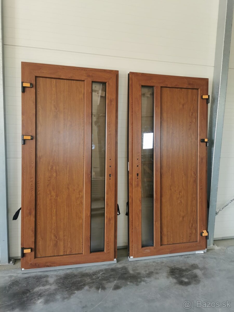 Zlatý dub speciál 100x210 Vchodové plastové dvere - 2