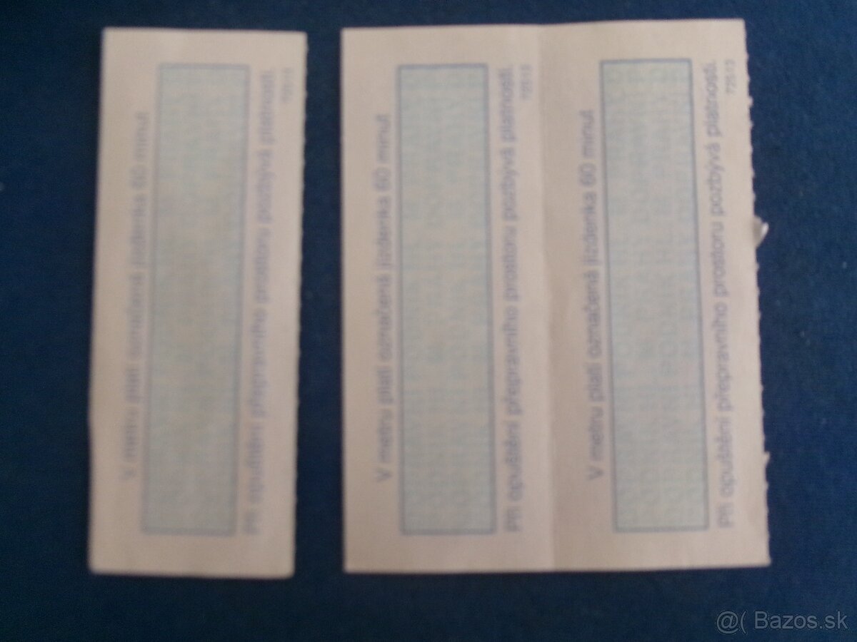 Retro lístky na MHD Praha. - 2