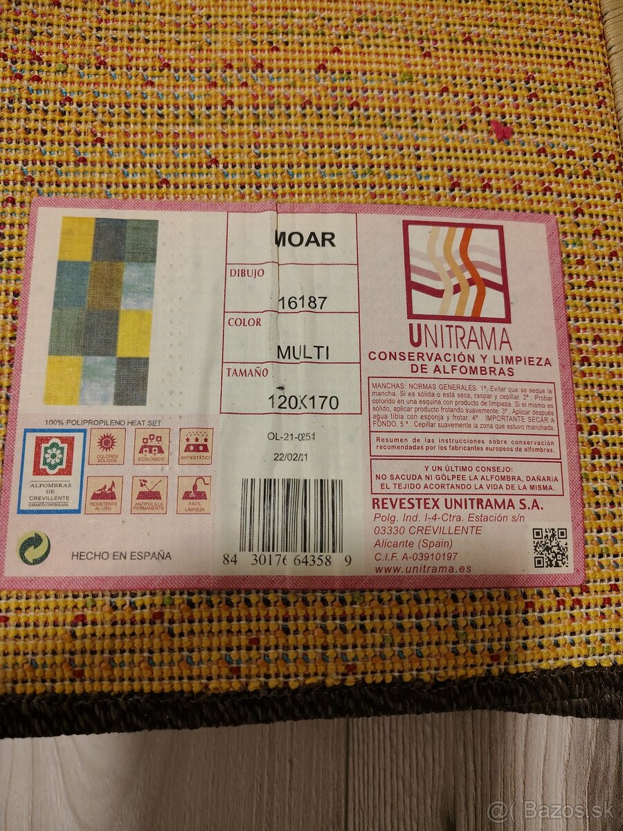 Predám farebný Koberec 120×170cm - 2