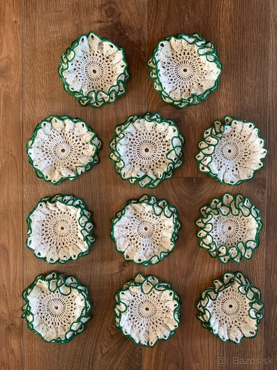Sada 11 háčkovaných obruskov - 2