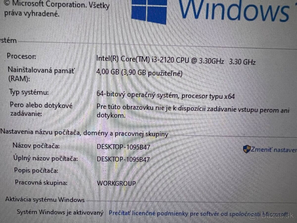 Počítač DELL.Intel i3-2120 2x3,30GHz.4g ram.250gb harddisk - 2