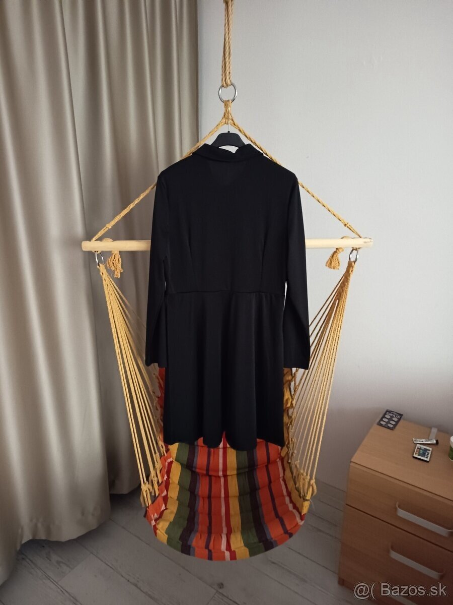 Dámske šaty čierne XL nové zo zipsom - 2