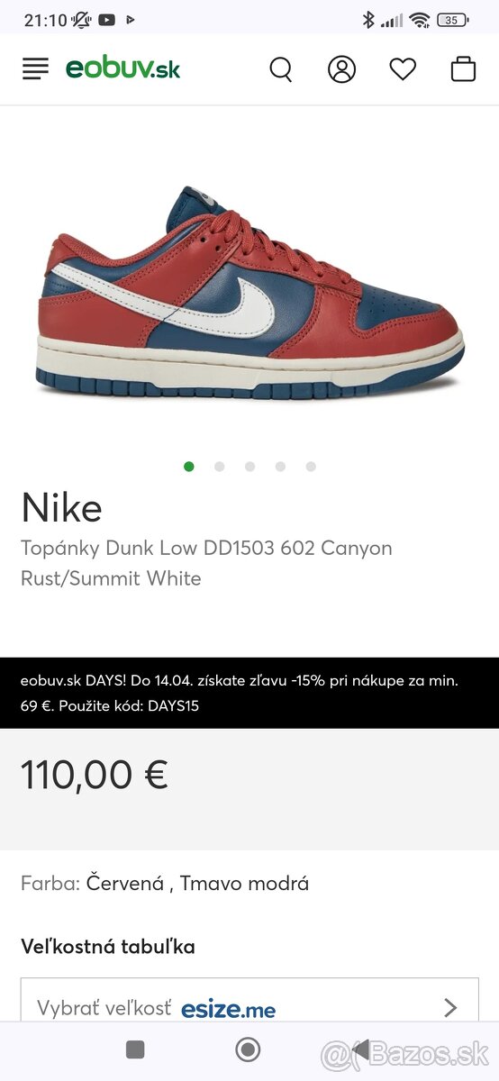 Predám tenisky unisex Nike Dunk Low Canyon Rust - 2