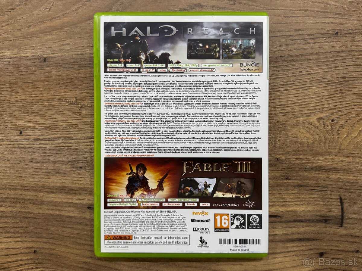 Hry Xbox 360 - Halo Reach + Fable 3 Double Pack - 2