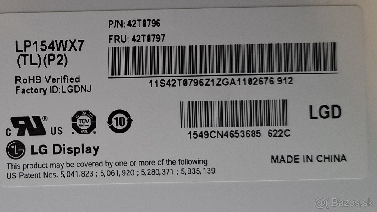 LCD displej LP , LP154WX7 - 2