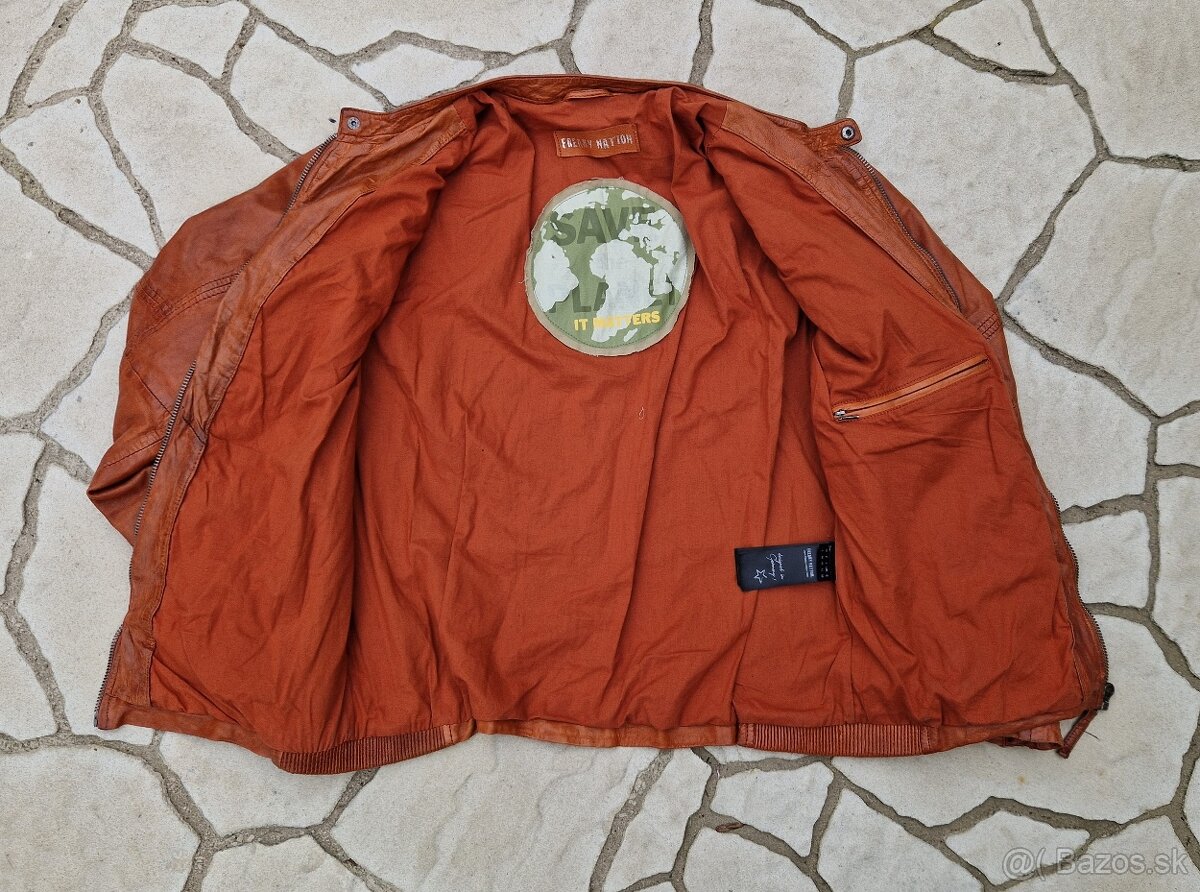 Pánská kožená bunda Freaky Nation velikost L - 2