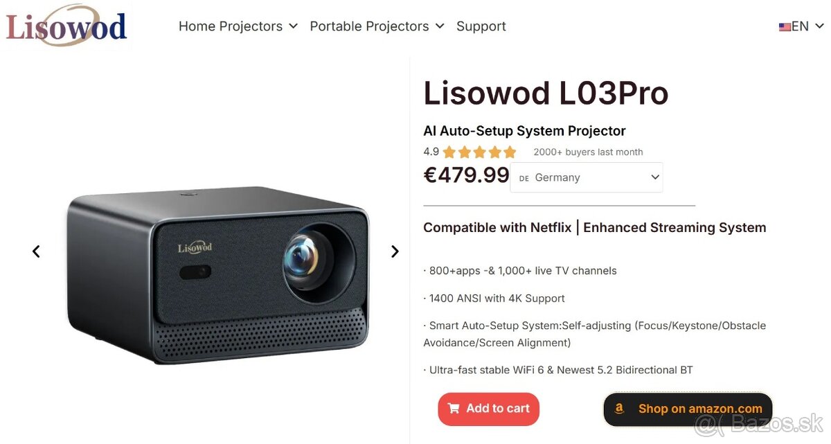 Nový projektor Lisowod L03Pro – nepoužitý - 2