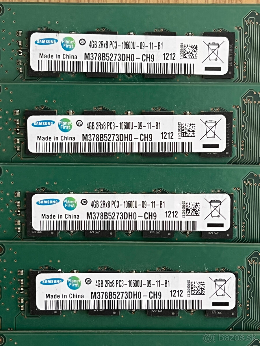 Predám pamäťové moduly DDR3 4GB - 2