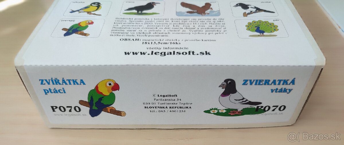 Didaktická pomôcka Zvieratká -vtáky - 2