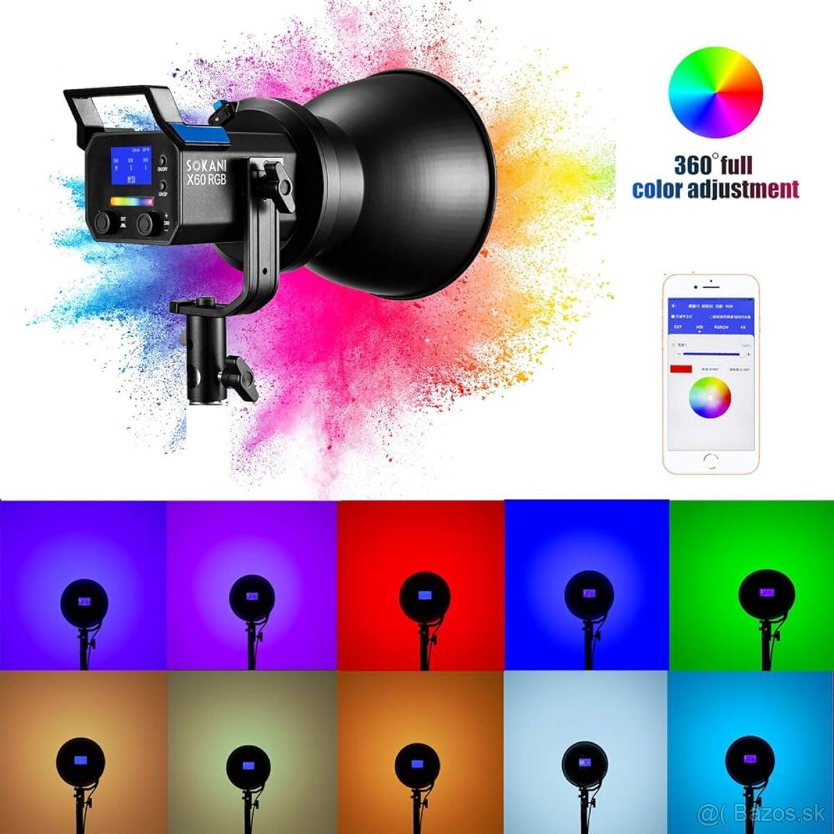 štúdiové video svetlo sokani x60 rgb studio light - 2