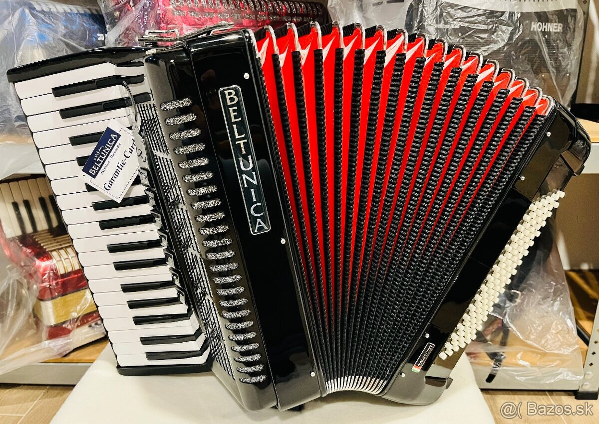 Nový akordeón Beltunica Vivaldi- DE LUXE 96 basový- krásny z - 2