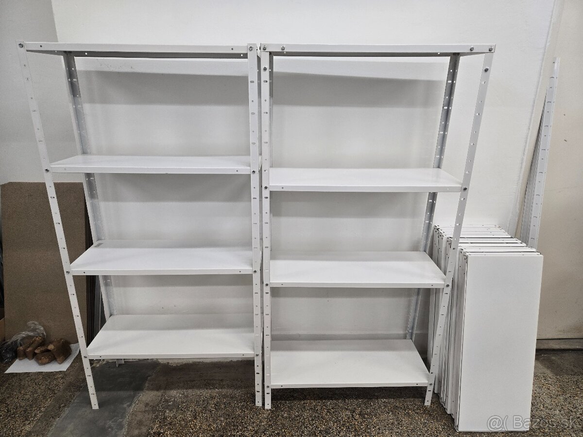 Celokovové lakované regály a police 8 kusov - 2