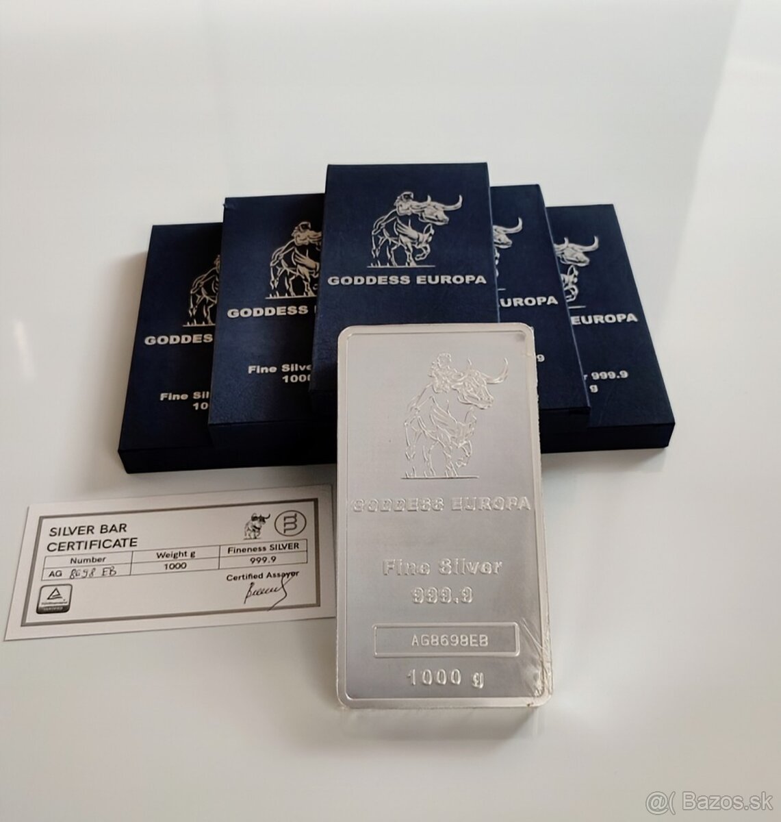 Investičné striebro,strieborné investičné tehličky, 1000 g. - 2