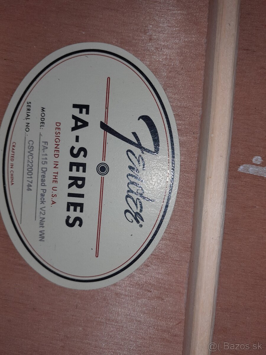 Akustická gitara Fender FA-115- set (puzdro,trsátka...) - 2
