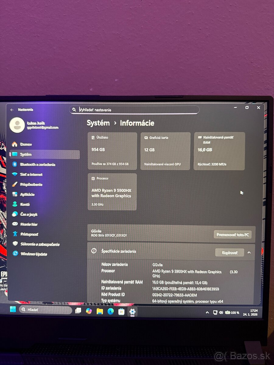 Herný notebook Asus Rog Strix + chladič zadarmo - 2