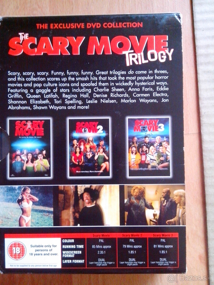 Predam original anglicke DVD -trilogy "Scary Movie 1,2,3". - 2
