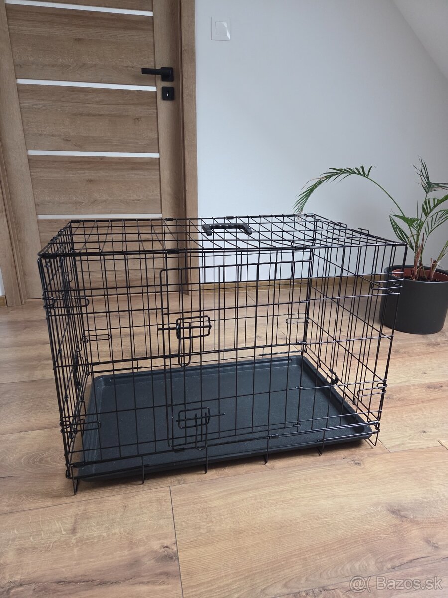 Dog Fantasy klietka skládacia čierná 2 dverová M 75 x 46 x 5 - 2