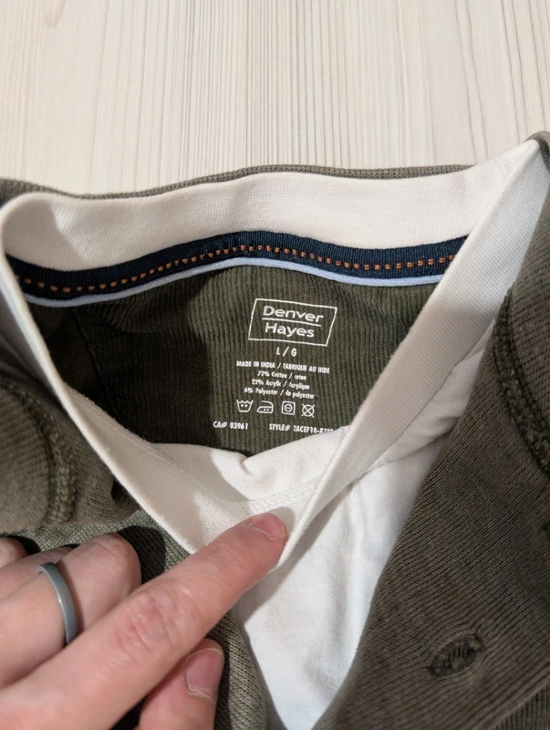 Henley LongSleeve olivovo zelené tričko s gombíkmi Denver Ha - 2