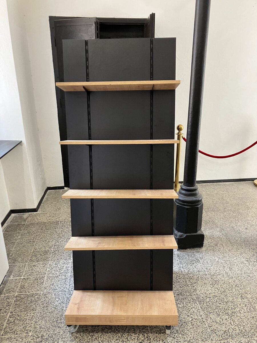 Poličky, knižnica, vitrína , skriňa na kolieskach - 2