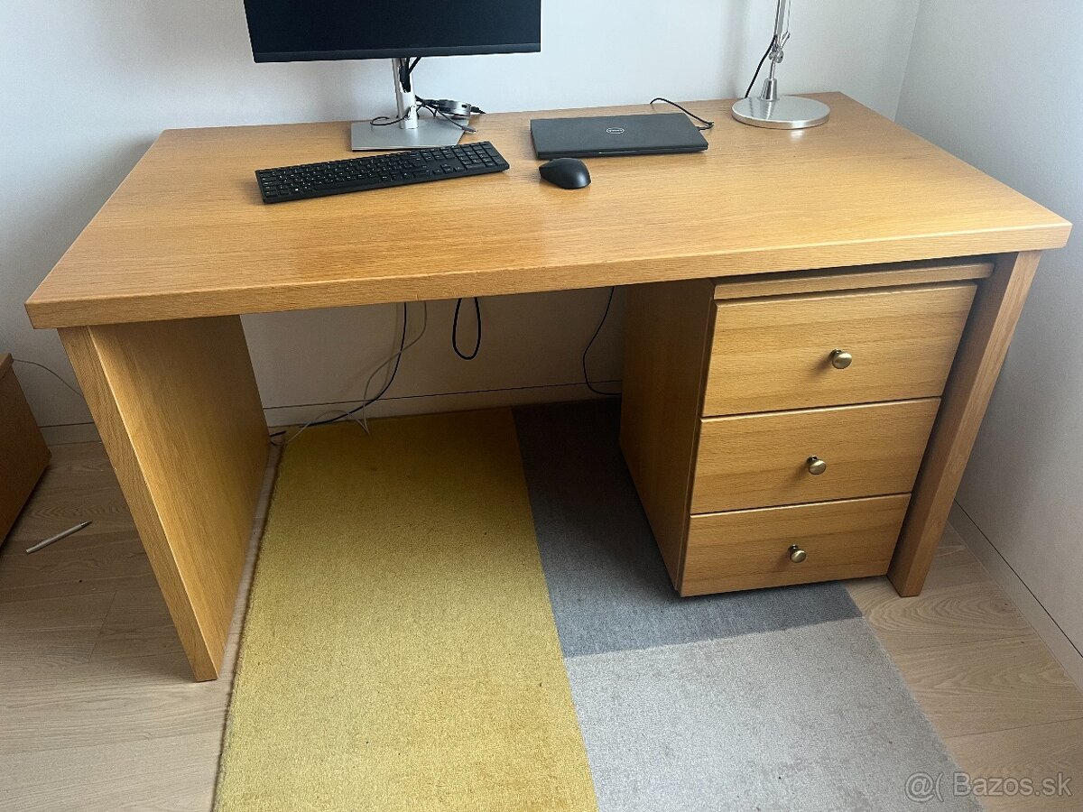 TOP ZĽAVA - Pracovný stôl z masívneho dreva svetlý dub - 2