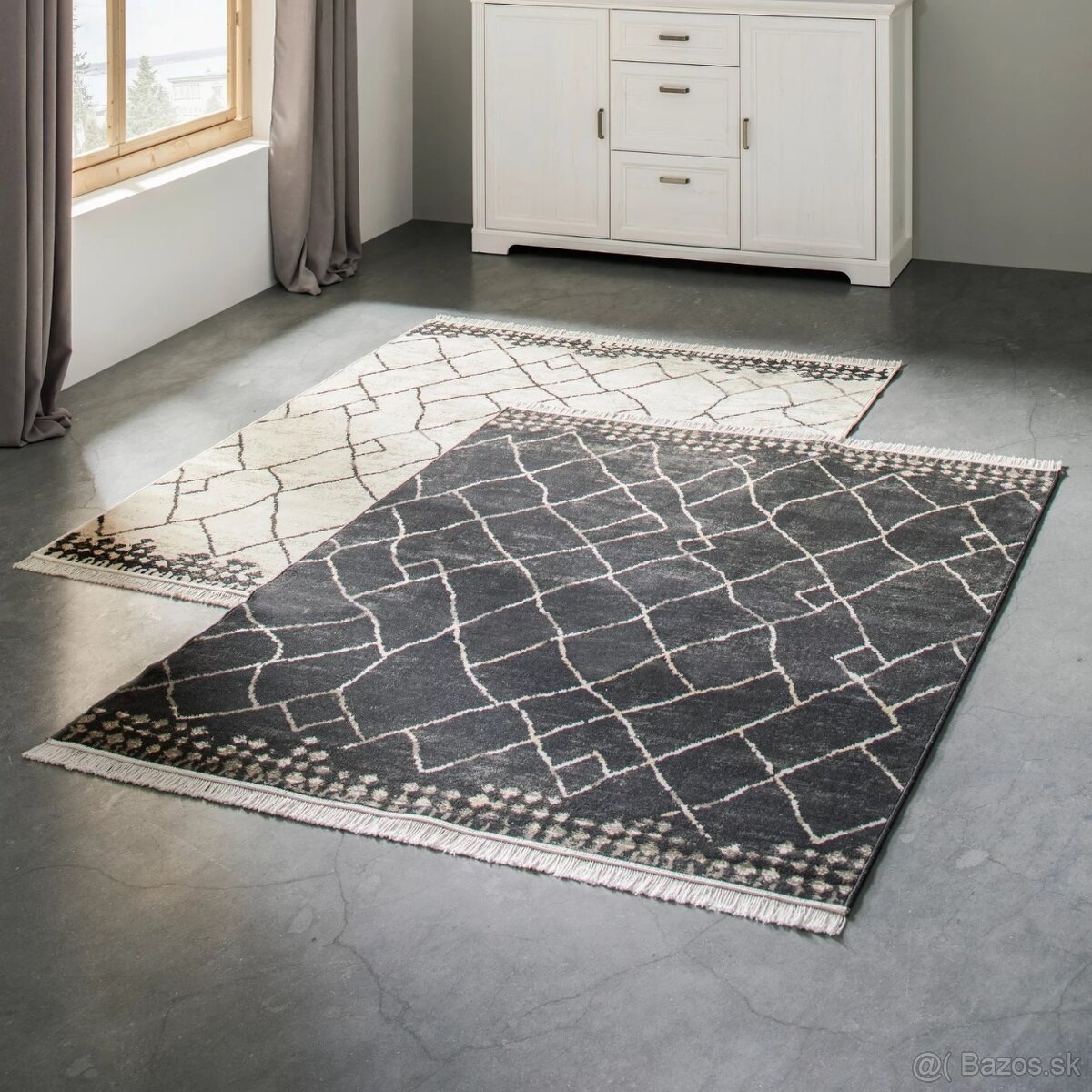 Predám nový, nerozbalený koberec antracit/krémová 120x170 cm - 2