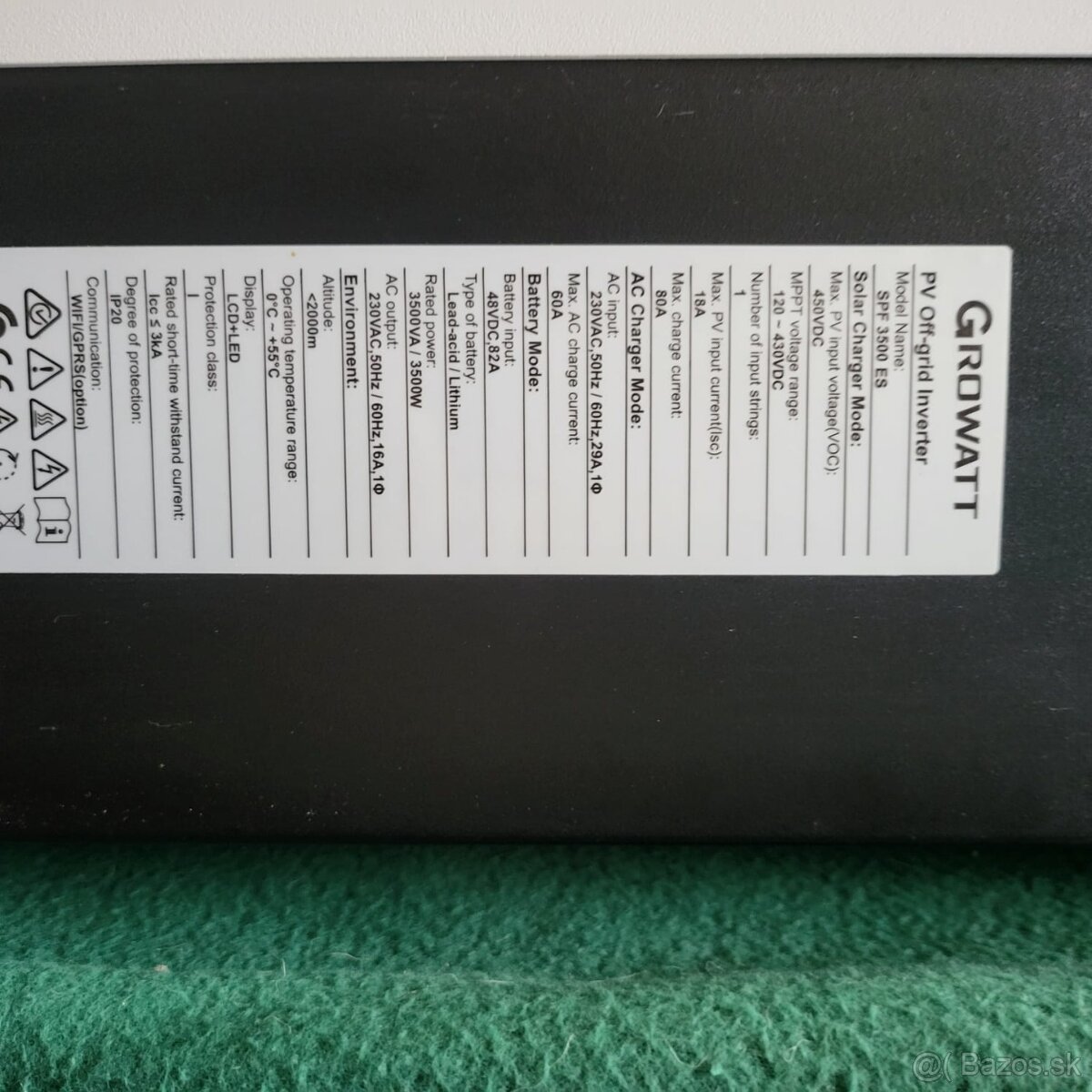 Fotovoltika Inverter Growatt SPF3500ES+WiFi - 2