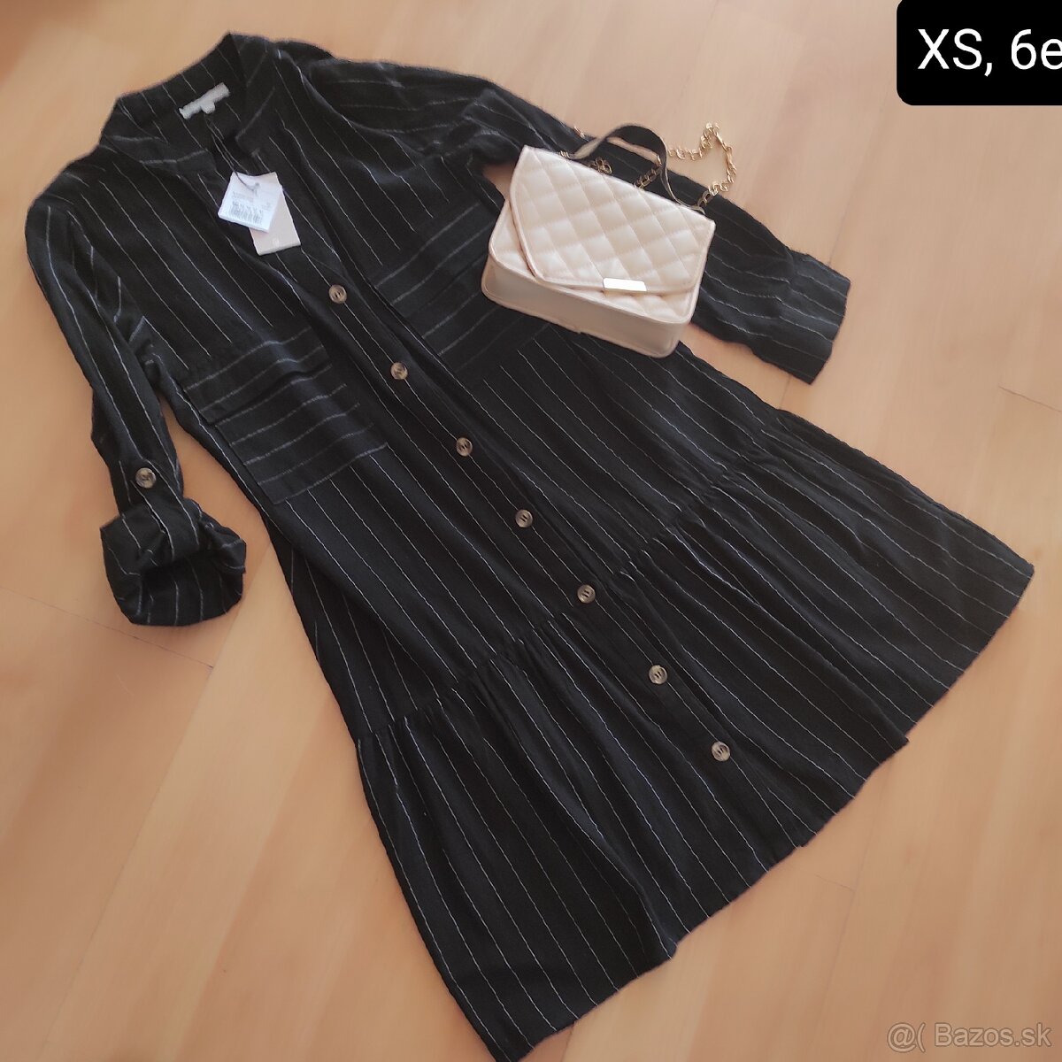 Pásikavé košeľové šaty - 2