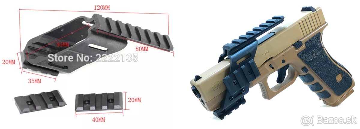 RIS montáž pištol airsoft - 2