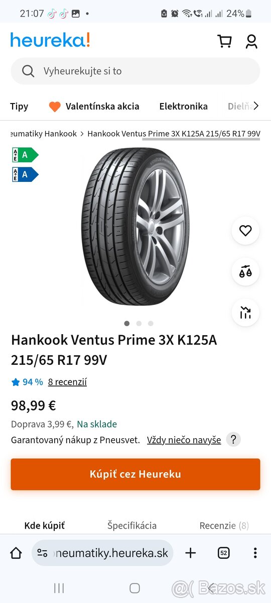 4ks NOVÉ 215/65 R17 HANKOOK, DOT2025 - 2