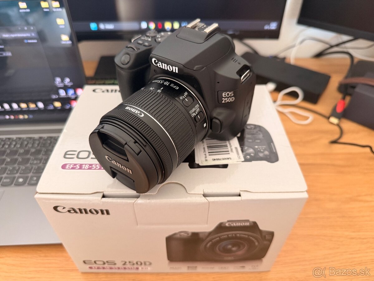 Canon EOS 250D + 2 objektívy, brašňa a SD karta - 2