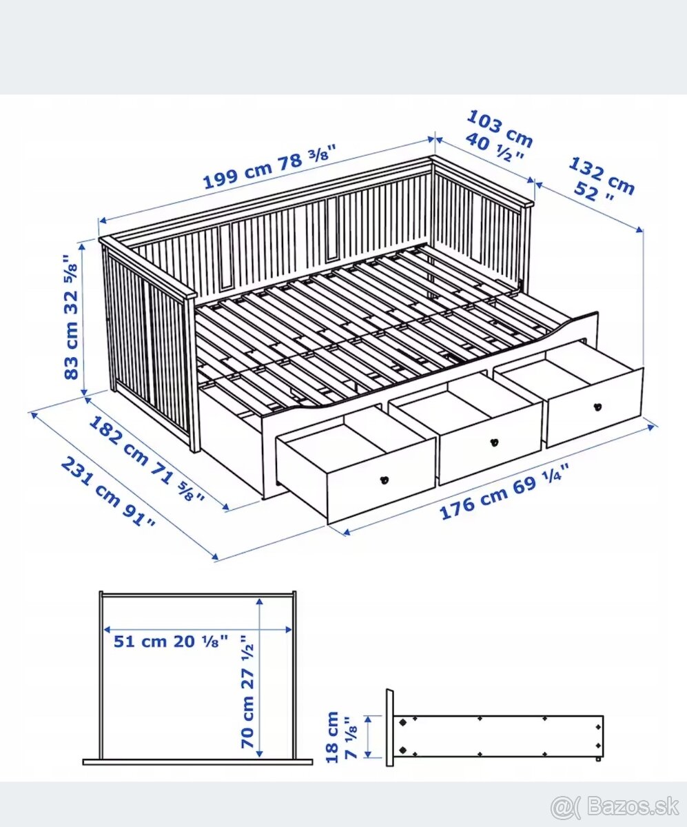 Ikea Hemnes s 2 matracmi - 2