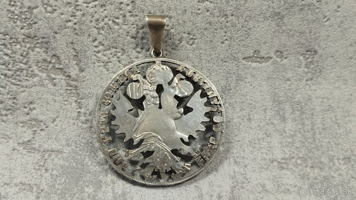 Tolar Marie Terezie(novorazba), stříbrný přívěšek vyřezávaný - 2