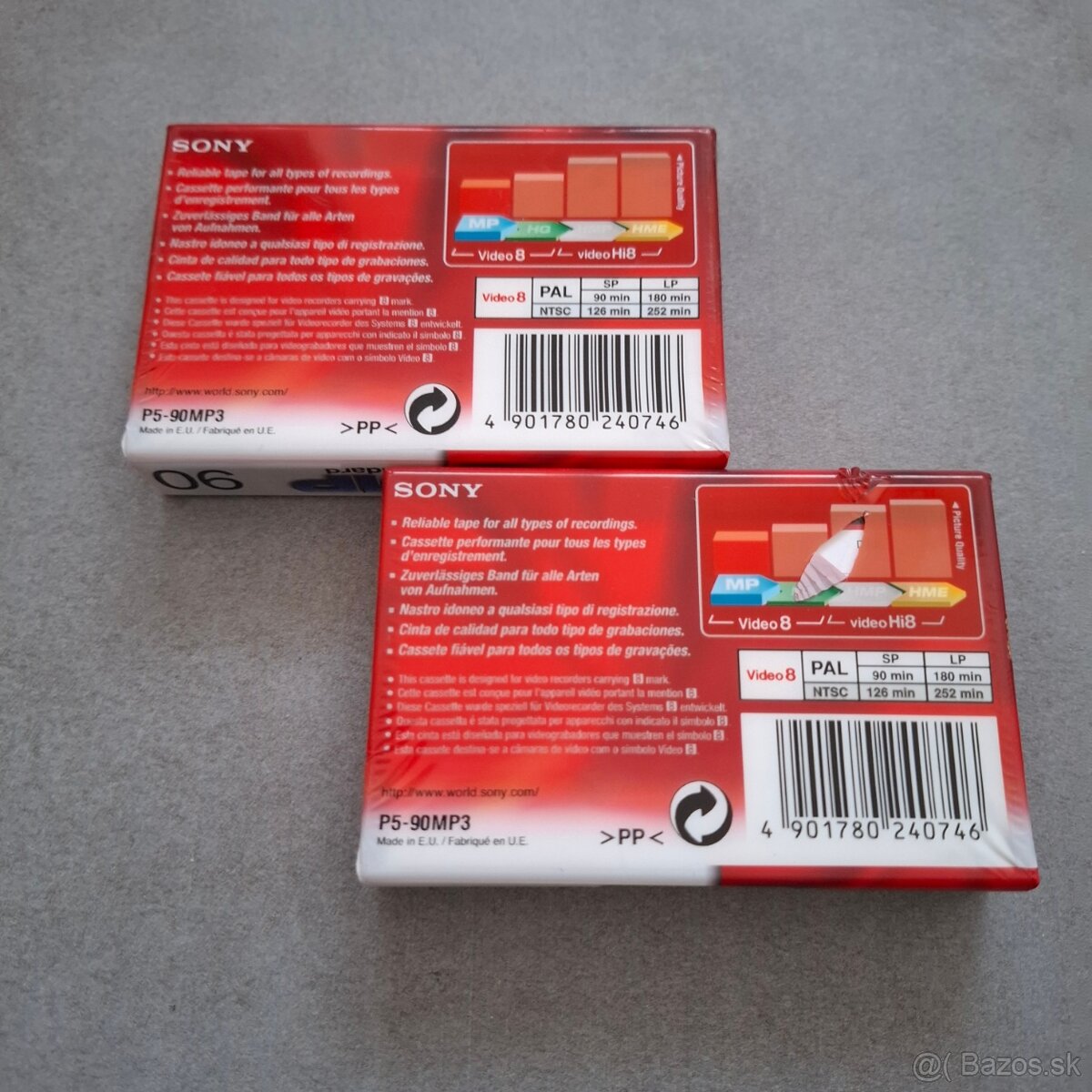 Sony Video8 MP90 kazety – 2 ks / nove - 2