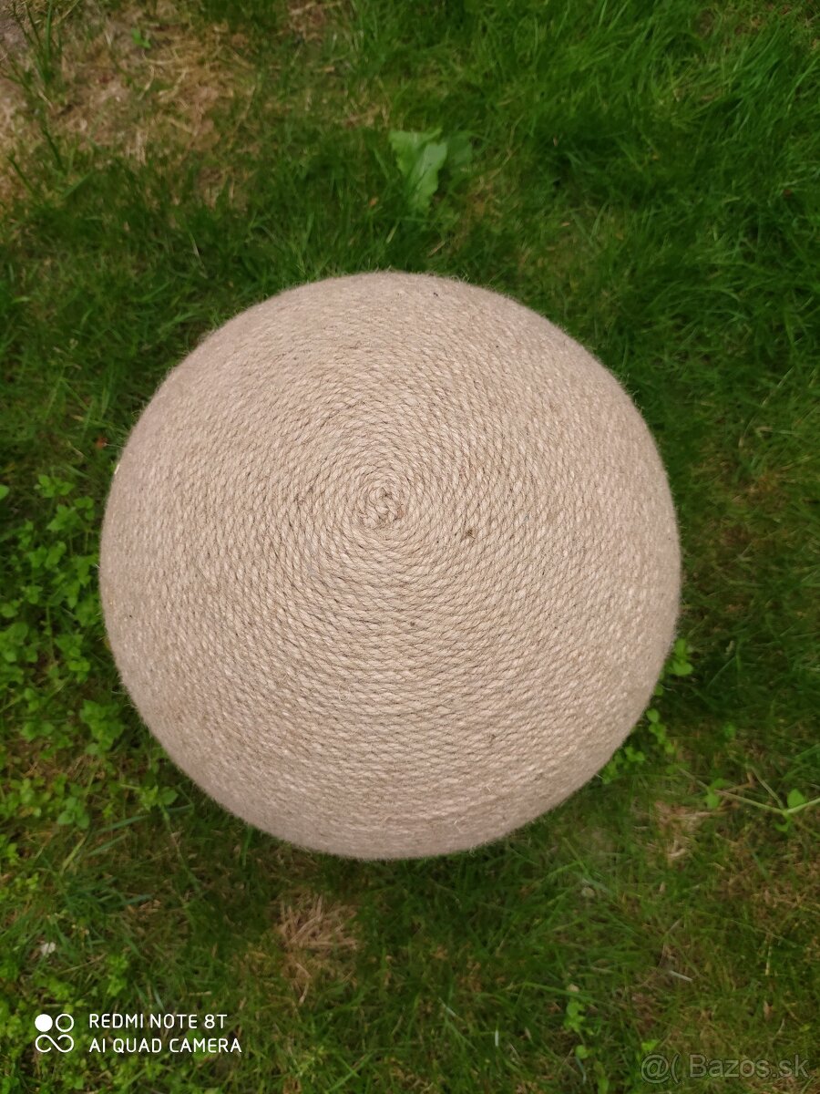 Škrabacia guľa na drevenom podstavci, ø 29 × 31 cm, juta - 2