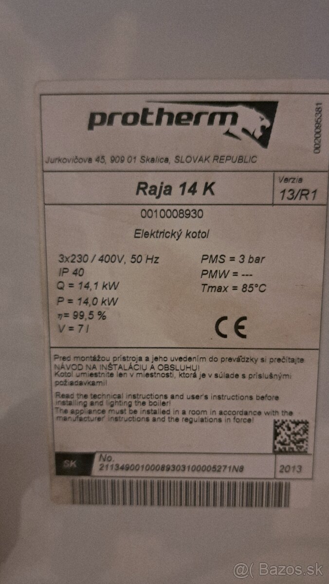 Elektrokotol Protherm Raja 14kw - 2