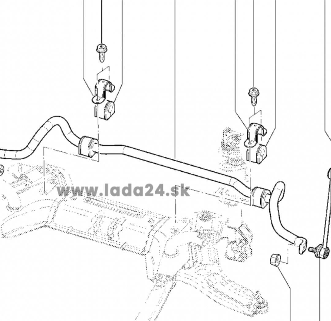 Lada Vesta - Uloženie predného stabilizátora - 2