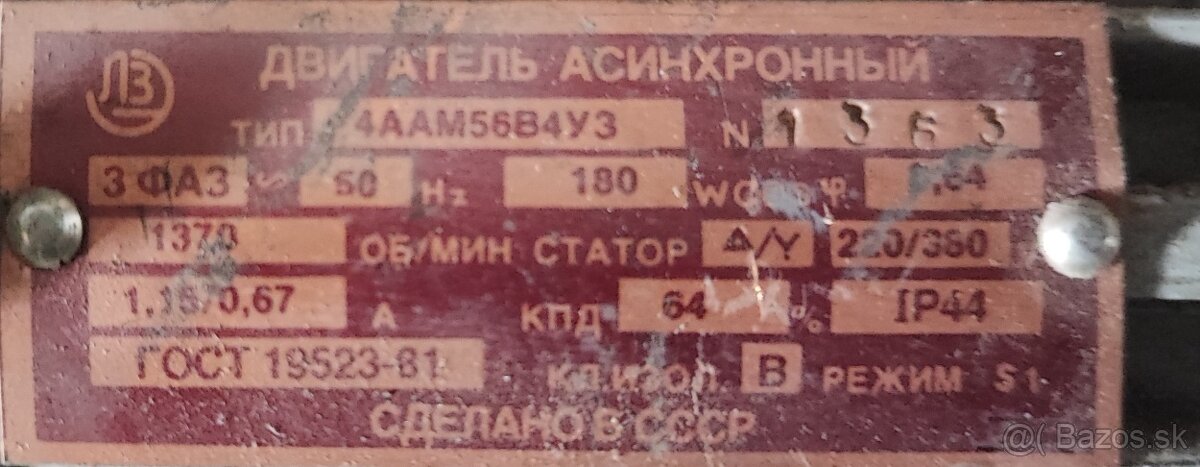 Nepoužitý 3f motor 180W - 2