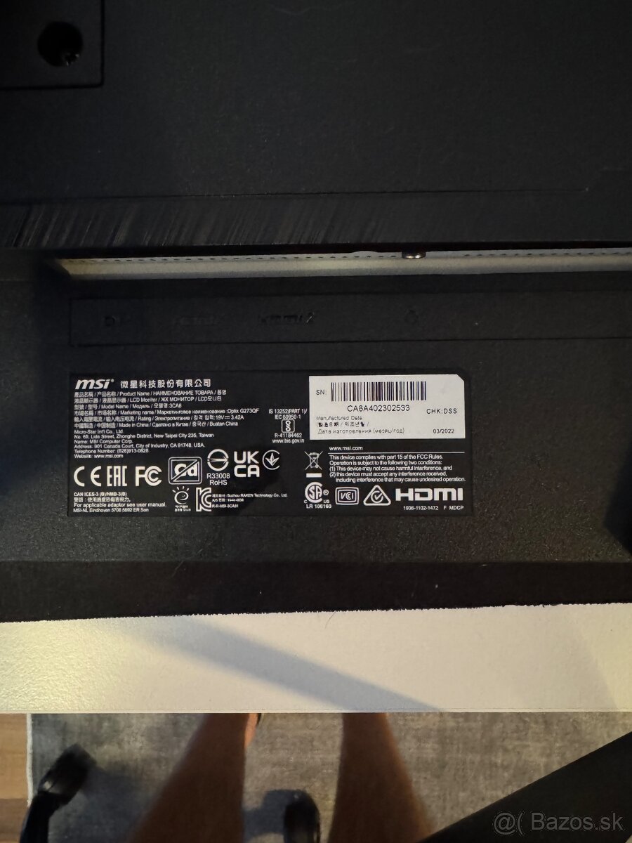 27" MSI Optix G273QF - 2