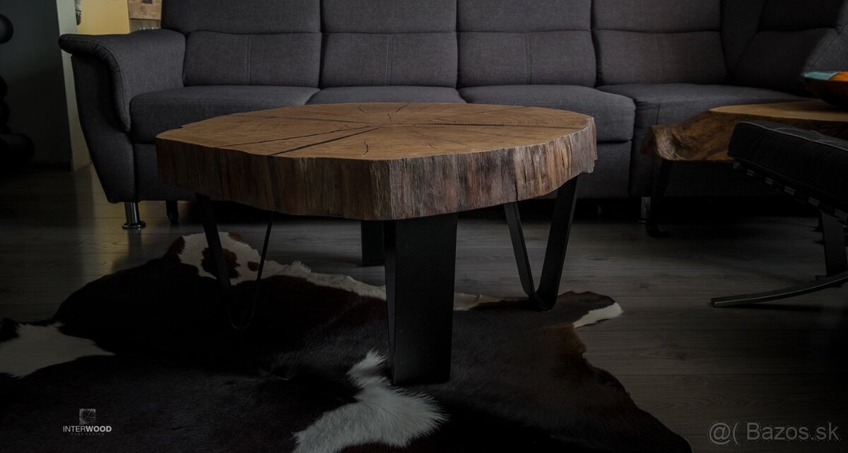 dizajnovy konferencny stolik z masivu dub - 2