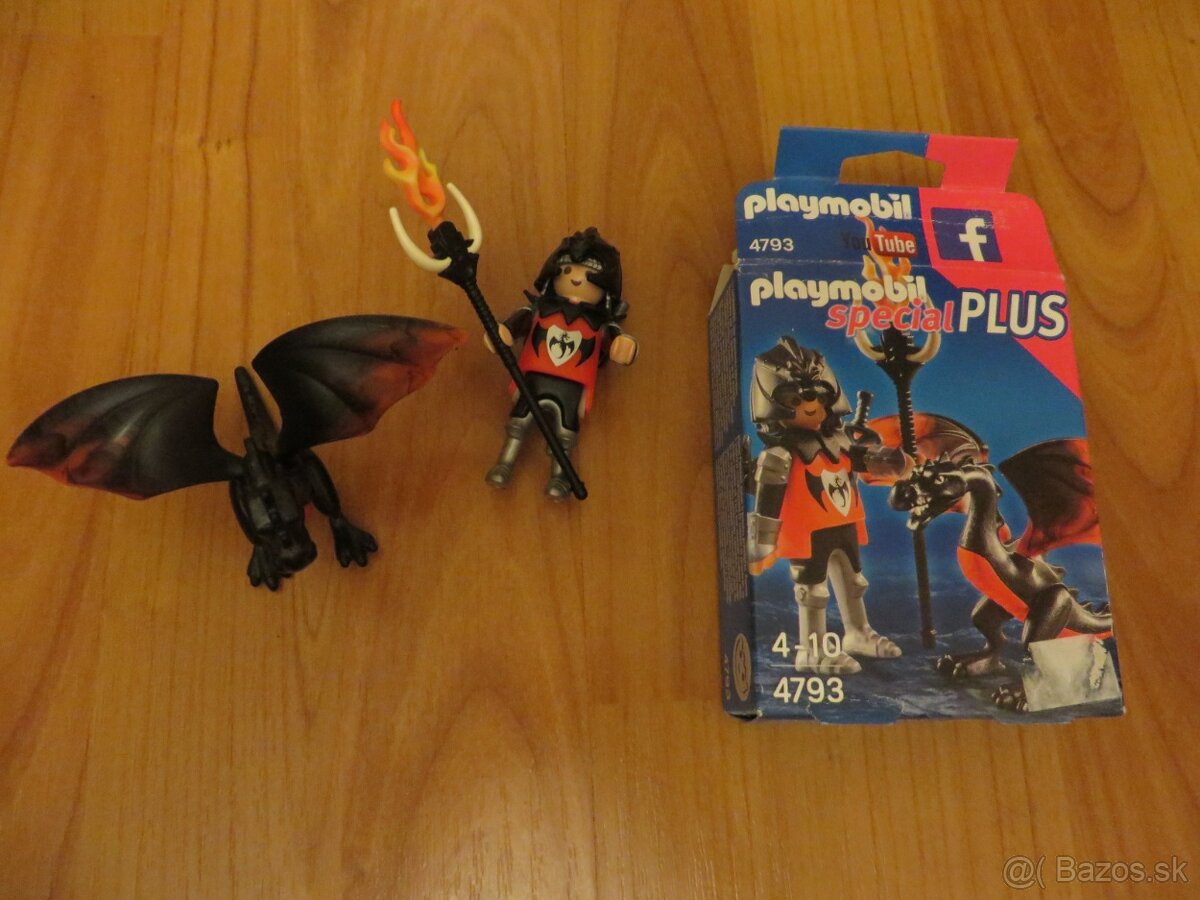 PLAYMOBIL - postavička rytiera s drakom - s krabicou - 2