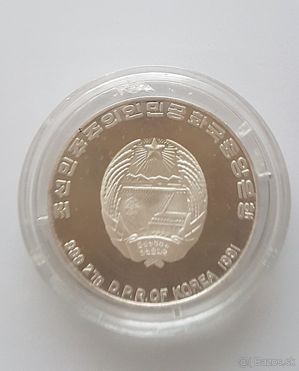 Strieborná minca 500 won - Volejbal proof 1992 - 2