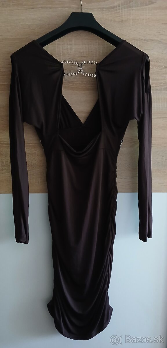 Šaty - hnedé, nové, vel S - M - 2