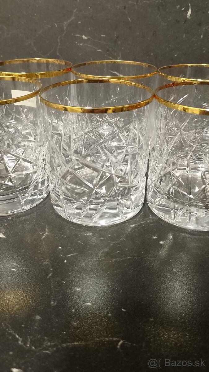 Pohár na whisky so zlatým lemom - 2