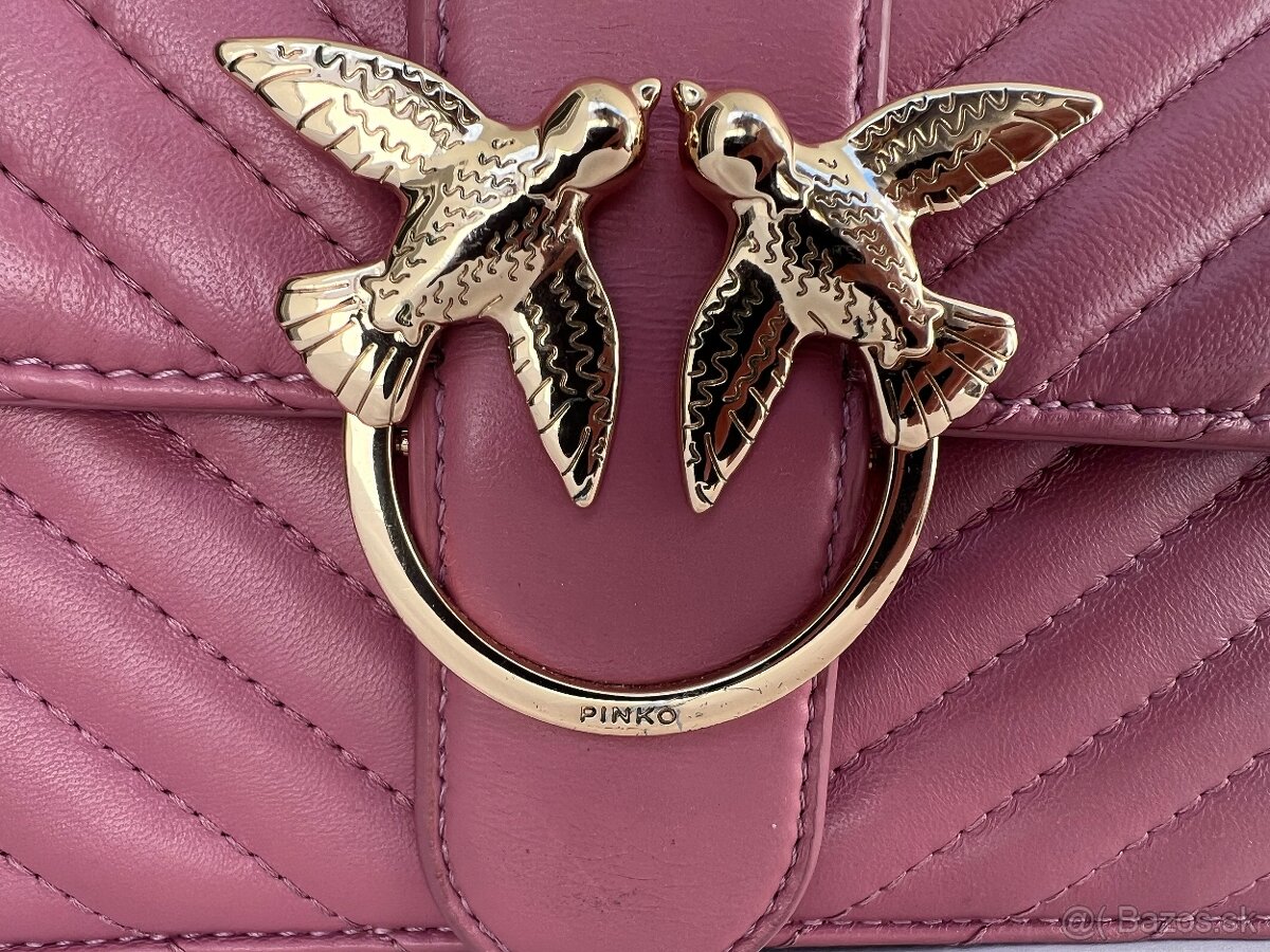 Pinko krasna kozena ruzova luxusna kabelka jedinecna farba - 2