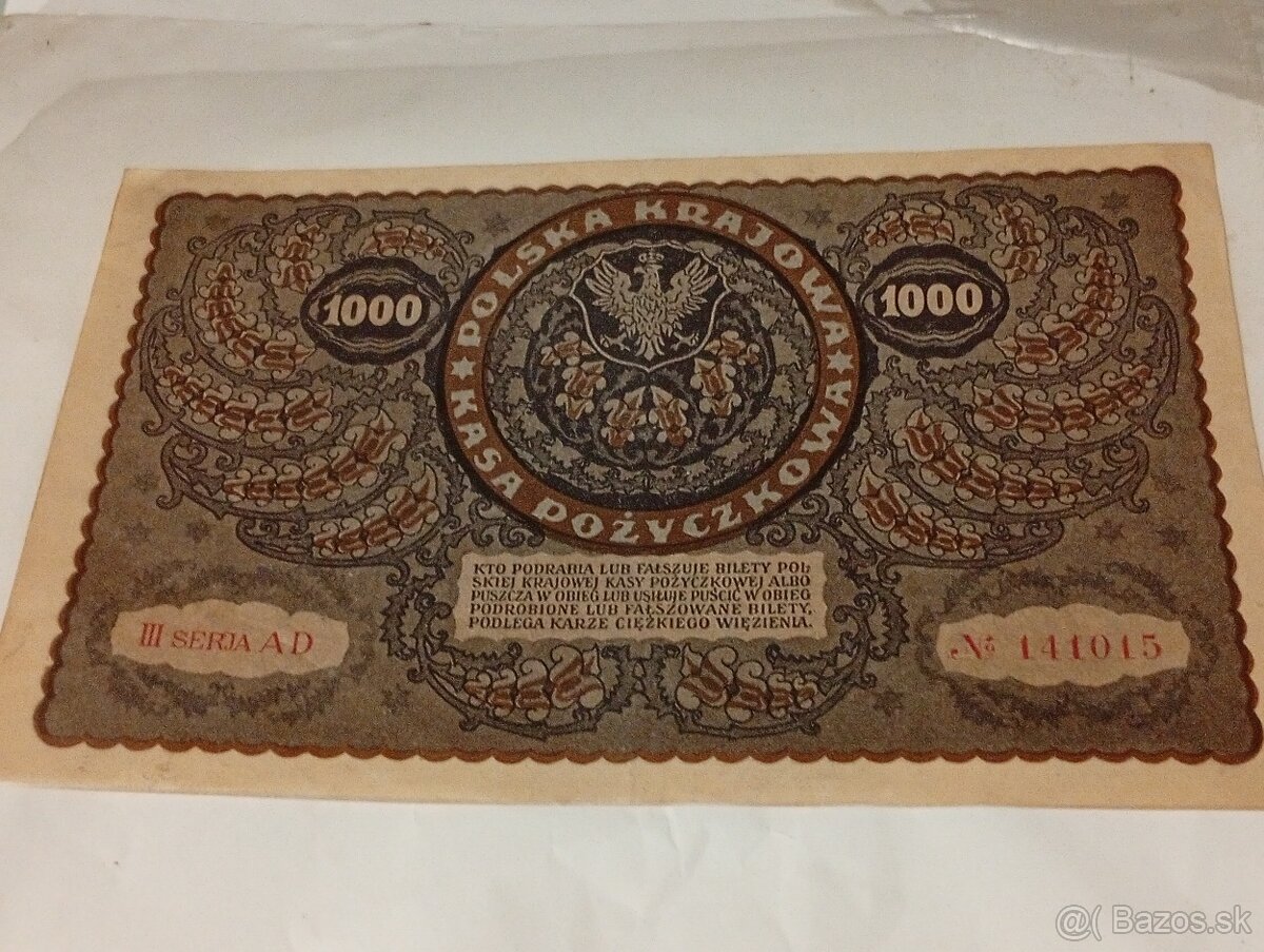 Predám vzacne Poľske Marky 1919 - 2