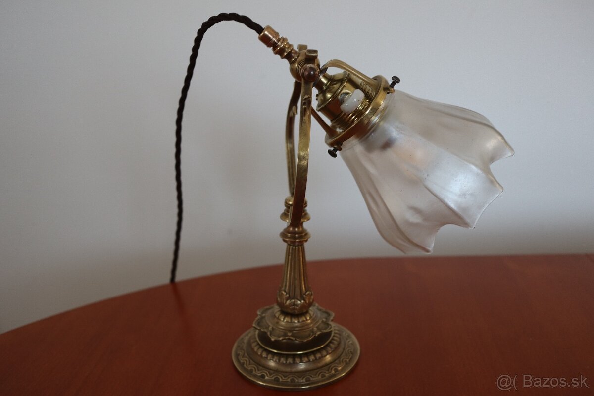 Starožitná nočná lampa mosadzná. - 2