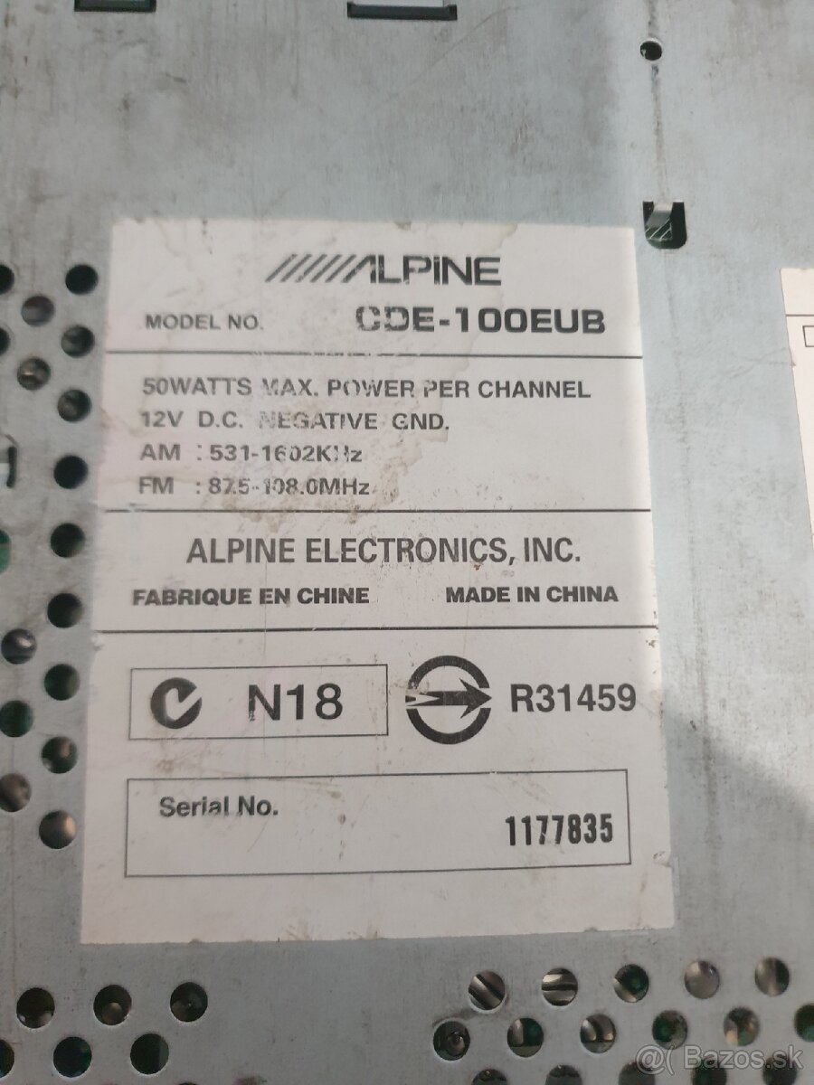 ALPINE CDE-100EUB 4x50w - 2