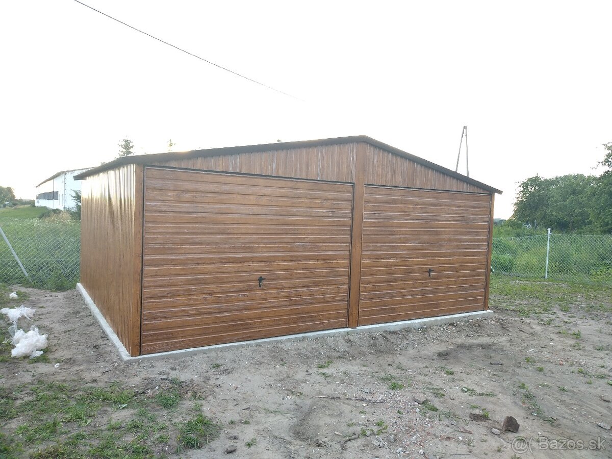 Plechová garáž 6x5 m - 2
