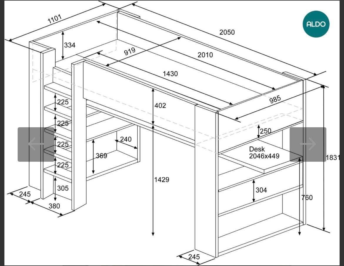 Poschodová posteľ ALDO Bo5 white, oak - 2